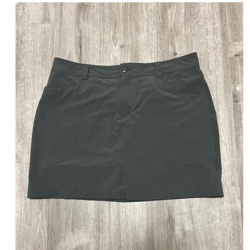 Eddie Bauer Adventurer 2.0 Skort Womens 14 Dark Gray Charcoal Hiking Activewear